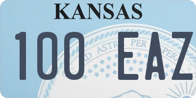KS license plate 100EAZ