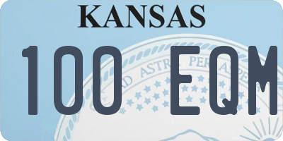 KS license plate 100EQM