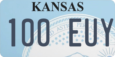 KS license plate 100EUY