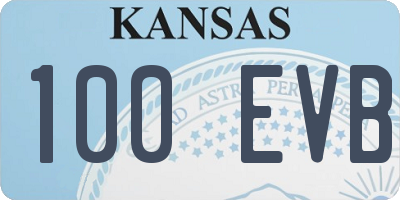 KS license plate 100EVB