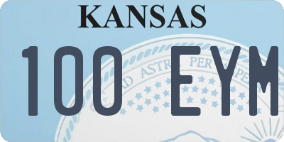 KS license plate 100EYM