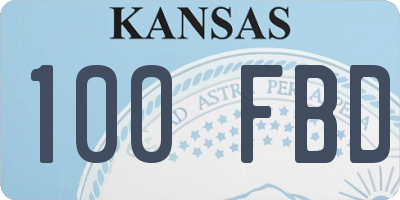 KS license plate 100FBD