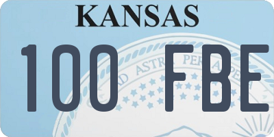 KS license plate 100FBE