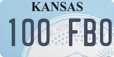 KS license plate 100FBO