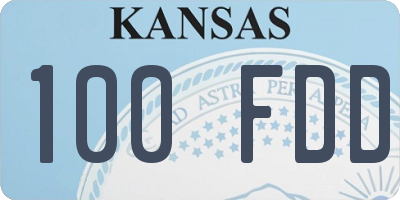 KS license plate 100FDD