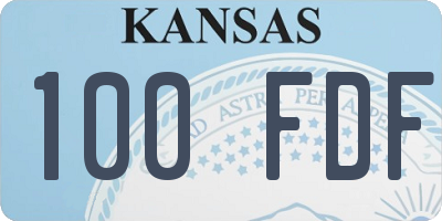 KS license plate 100FDF