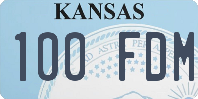 KS license plate 100FDM