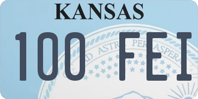 KS license plate 100FEI