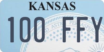 KS license plate 100FFY