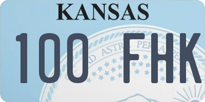KS license plate 100FHK