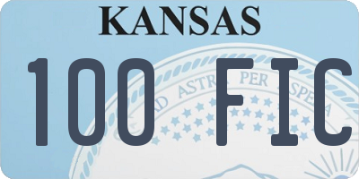 KS license plate 100FIC