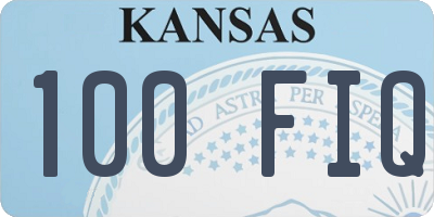 KS license plate 100FIQ