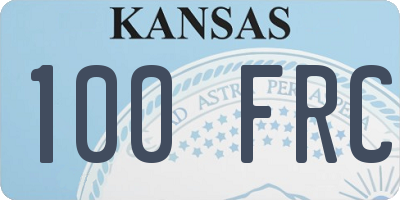 KS license plate 100FRC