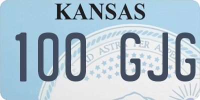 KS license plate 100GJG