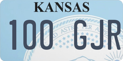 KS license plate 100GJR