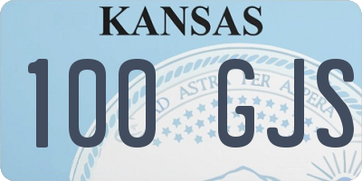 KS license plate 100GJS