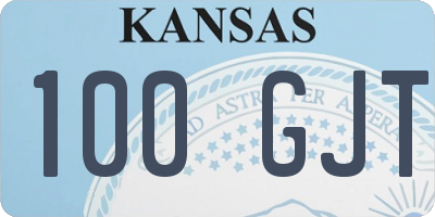 KS license plate 100GJT