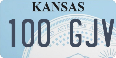 KS license plate 100GJV