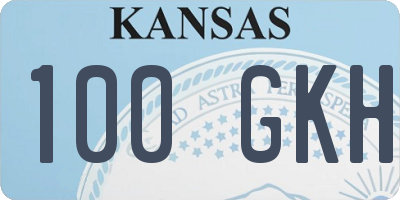 KS license plate 100GKH