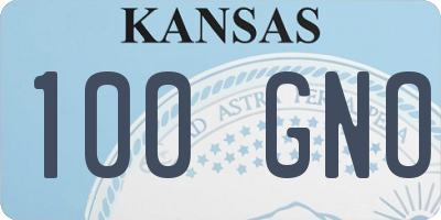 KS license plate 100GNO