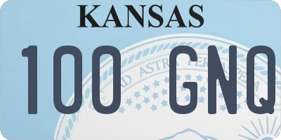 KS license plate 100GNQ