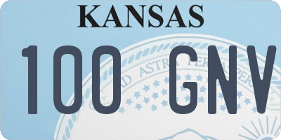 KS license plate 100GNV