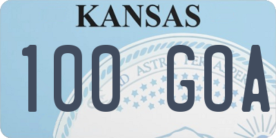 KS license plate 100GOA