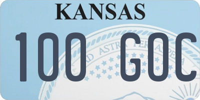 KS license plate 100GOC