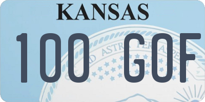 KS license plate 100GOF