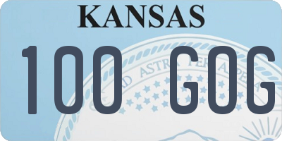 KS license plate 100GOG