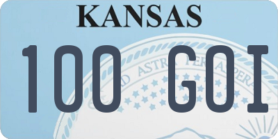 KS license plate 100GOI