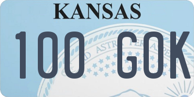 KS license plate 100GOK