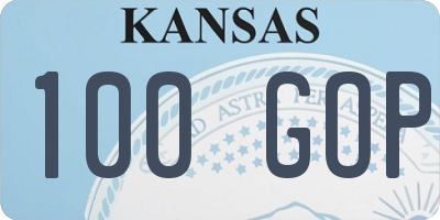 KS license plate 100GOP