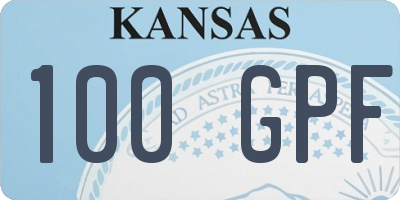 KS license plate 100GPF