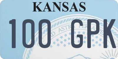 KS license plate 100GPK