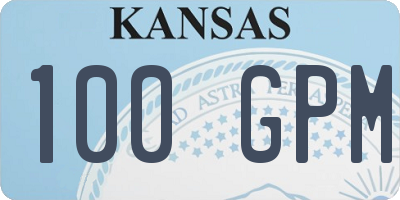 KS license plate 100GPM