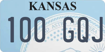 KS license plate 100GQJ