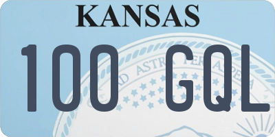 KS license plate 100GQL