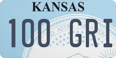 KS license plate 100GRI