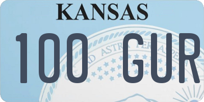 KS license plate 100GUR