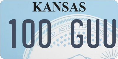 KS license plate 100GUU