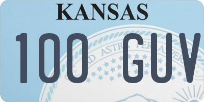 KS license plate 100GUV