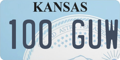 KS license plate 100GUW
