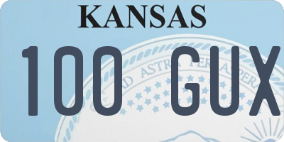 KS license plate 100GUX