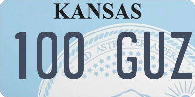 KS license plate 100GUZ
