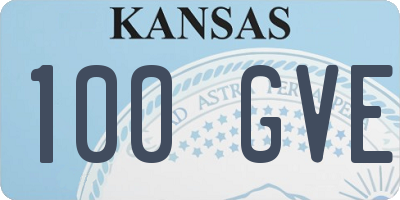 KS license plate 100GVE