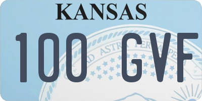 KS license plate 100GVF