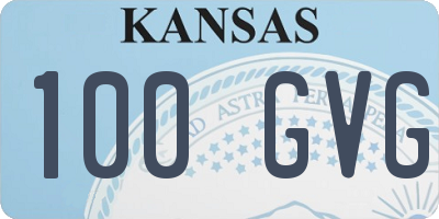 KS license plate 100GVG