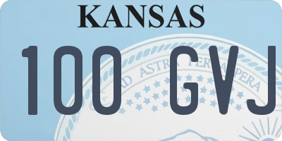 KS license plate 100GVJ