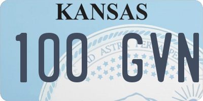 KS license plate 100GVN